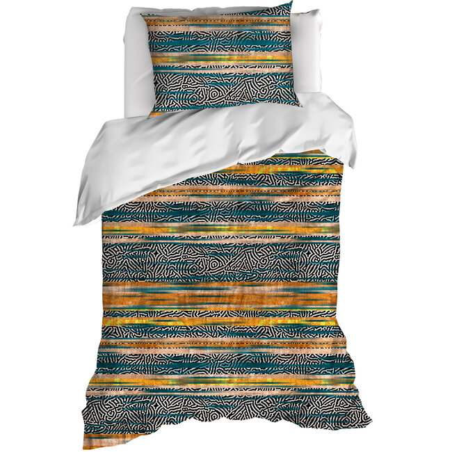 MerchandiseFever De Witte Lietaer Dekbedovertrek Georges, Tofu - Eenpersoons - 140 x 220 cm + 60 x 70 cm - Katoen Percal