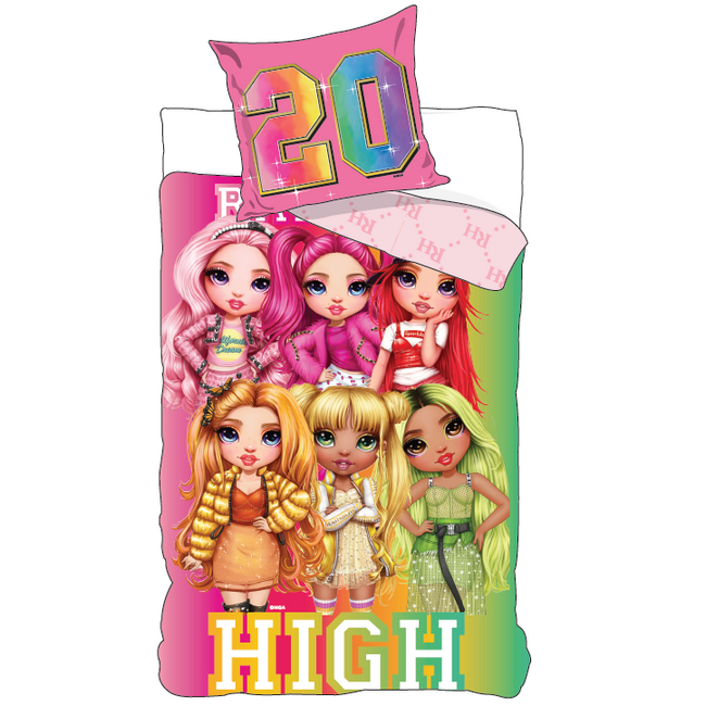 MerchandiseFever Rainbow High Dekbedovertrek, Fashion - Eenpersoons - 140 x 200 cm - Katoen