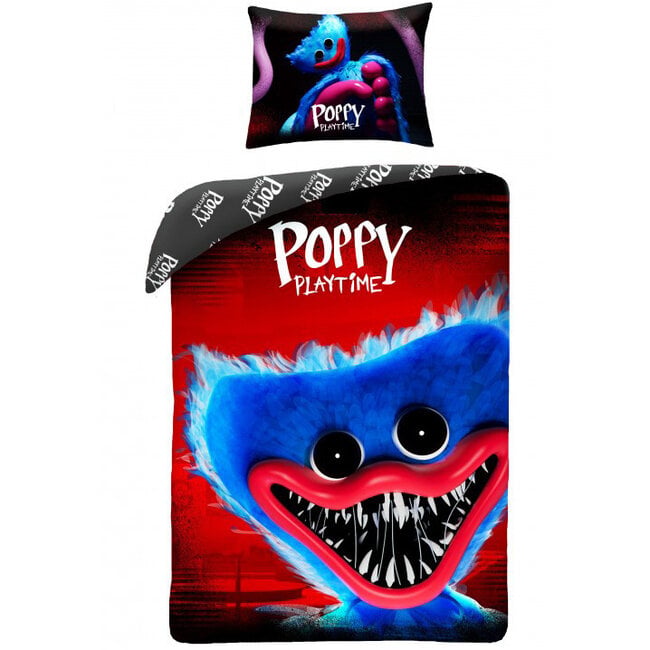 MerchandiseFever Poppy Playtime Dekbedovertrek,  Huggy Wuggy - 140 x 200 cm + 70 x90 cm - Katoen