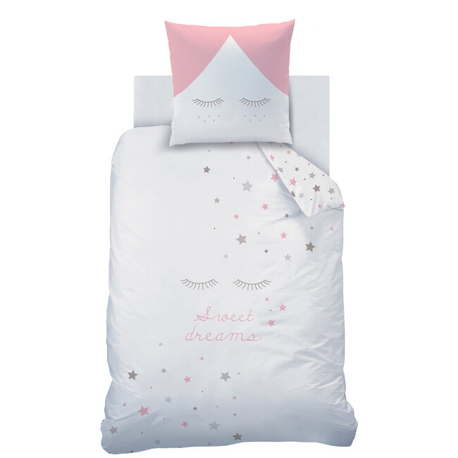 MerchandiseFever Matt & Rose Dekbedovertrek, Sweet Dreams - 140 x 200 cm + 63 x 63 cm - Katoen