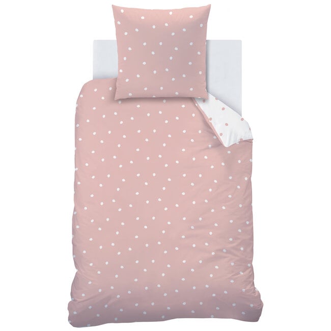 MerchandiseFever Matt & Rose Dekbedovertrek, Pink Spots - 140 x 200 cm + 63 x 63 cm - Katoen