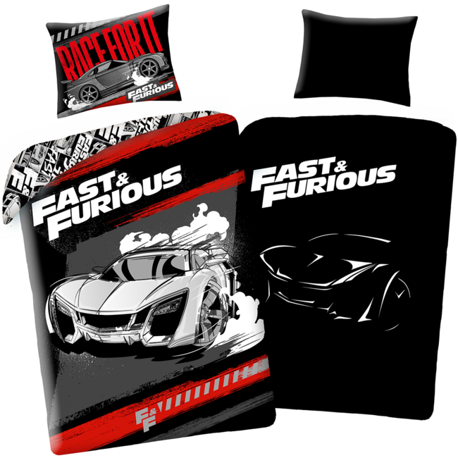 MerchandiseFever The Fast and the Furious Dekbedovertrek Race - Glow in the Dark - 140 x 200 + 70 x 90 cm - Katoen