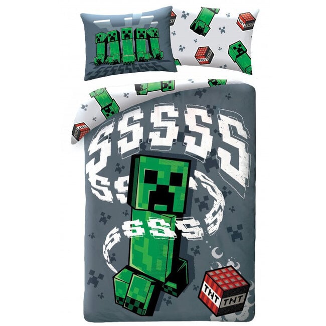 MerchandiseFever Minecraft Dekbedovertrek, TNT - 140 x 200 cm + 70 x 90 cm - Katoen