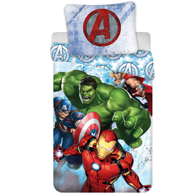 MerchandiseFever Marvel Avengers Dekbedovertrek, Heroes - 140 x 200 cm + 70 x 90 cm - Katoen
