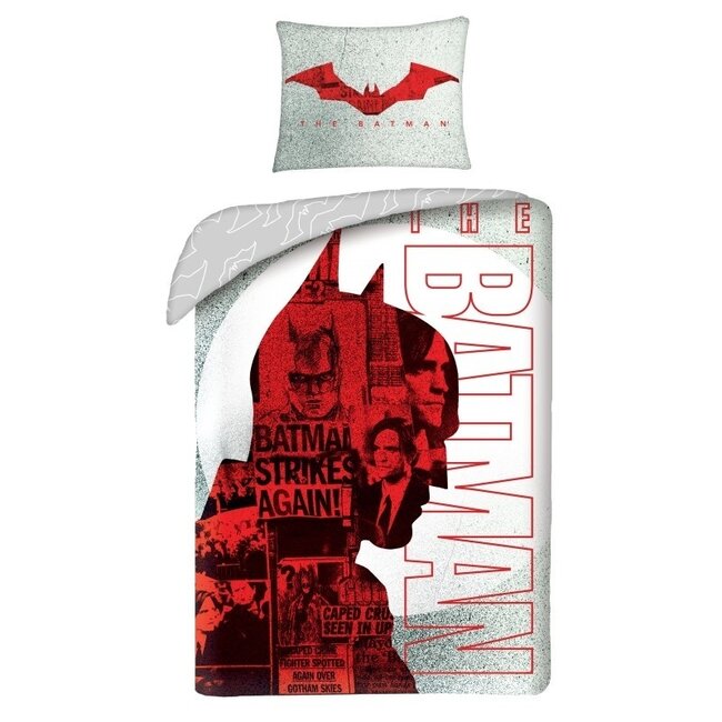 MerchandiseFever Batman Dekbedovertrek, Caped Crusader - 140x200 cm / 70 x 90 cm - Katoen
