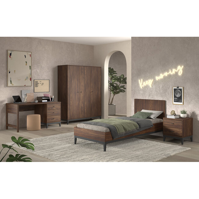 Vipack Ilyas Kinder-en tienerbed 90x200 cm – Walnoot