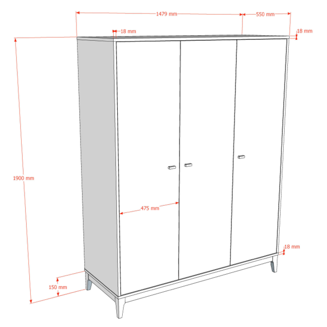 Vipack Ilyas Kinder-en tienerbed 90x200 cm – Walnoot