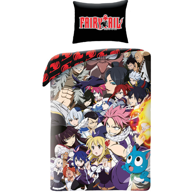 MerchandiseFever Fairy Tail Dekbedovertrek, Lucy Heartfilia - Eenpersoons - 140 x 200 + 70 x 90 cm - Polyester