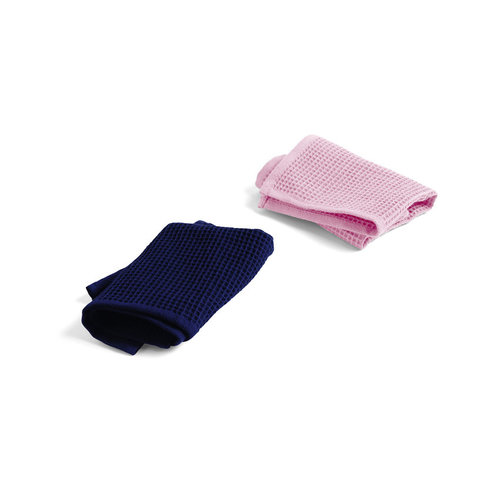 HAY HAY set 2 vaatdoeken Waffle roze & blauw HAY HAY set 2 vaatdoeken Waffle roze & blauw