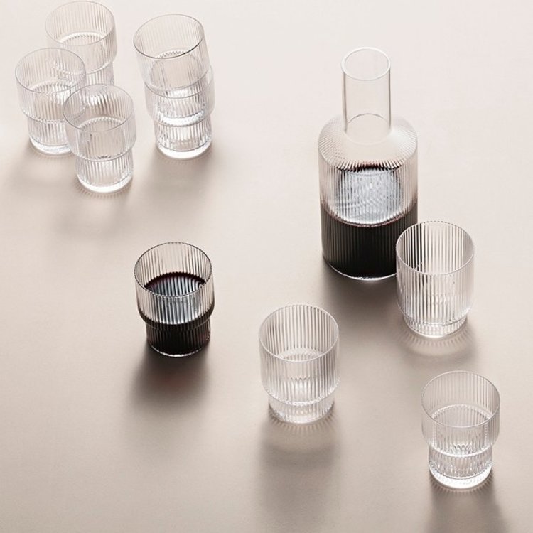 ferm LIVING ferm LIVING set 4 Ripple glasses clear