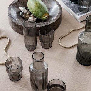 ferm LIVING ferm LIVING set of 4 Ripple glasses grey