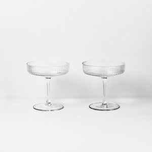 ferm LIVING ferm LIVING set of 2 Ripple champagne saucer