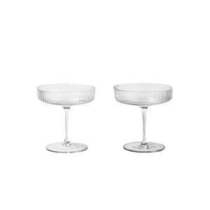 ferm LIVING ferm LIVING set of 2 Ripple champagne saucer