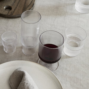 ferm LIVING ferm LIVING set 2 wijnglas Ripple helder