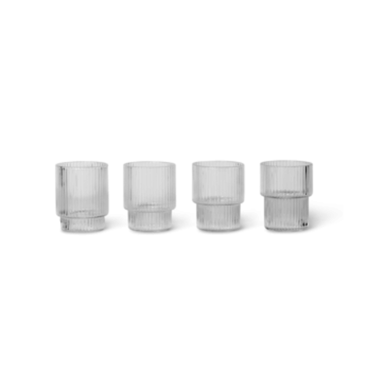 ferm LIVING ferm LIVING Ripple set 4 glazen klein helder