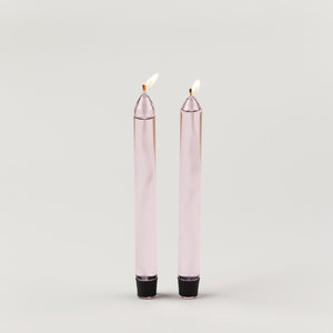 Studio About Studio About set of 2 glass candle pink