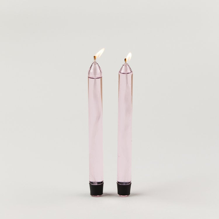Studio About Studio About set of 2 glass candle pink