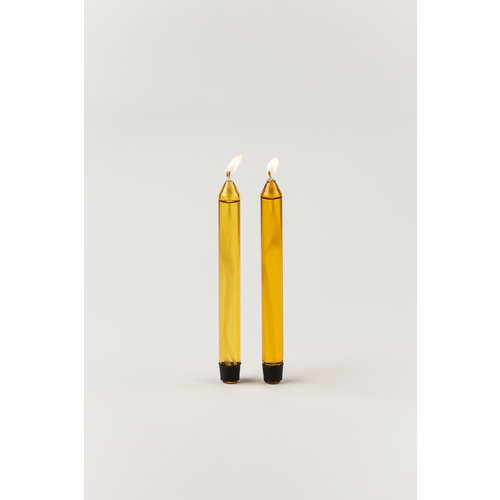 Studio About Studio About set of 2 glass candle yellow Studio About Studio About set of 2 glass candle yellow