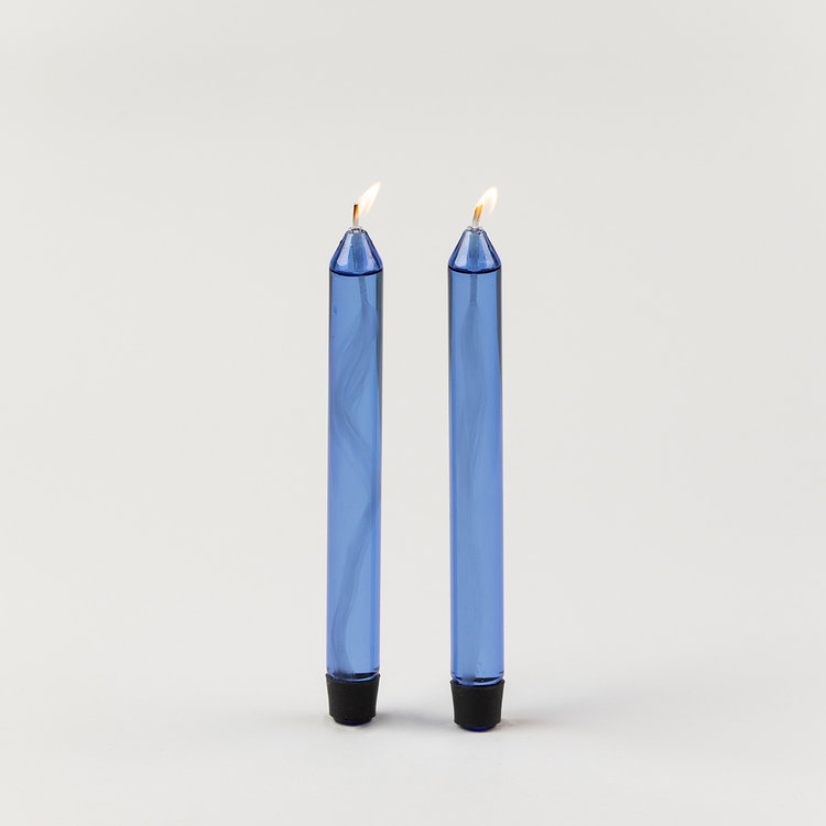 Studio About Studio About set of 2 glass candle blue