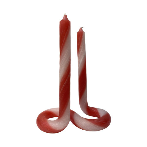 Lex Pott kaars Twist special edition red /white Lex Pott kaars Twist special edition red /white