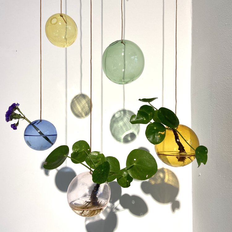 Studio About Vase Flower Bubble hanging small yellow