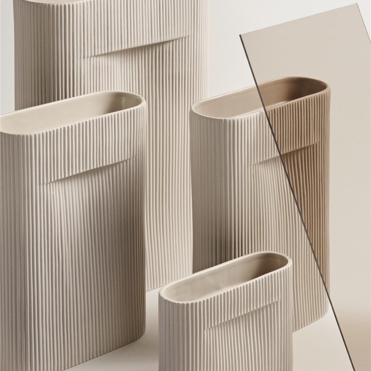 Muuto Muuto vase Ridge beige H48,5cm