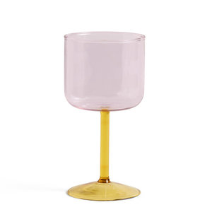 HAY HAY wijnglas Tint set van 2 roze/geel