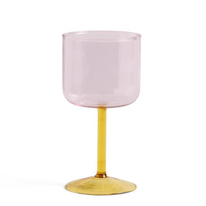 HAY HAY wine glass Tint  set of 2 pink/yellow