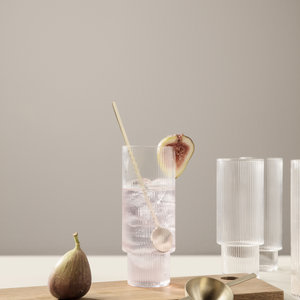 ferm LIVING ferm LIVING set 4 Ripple longdrink glazen helder