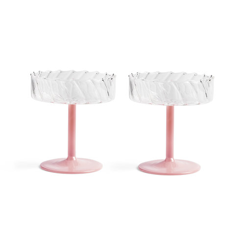 &k amsterdam Set of 2 glasses Twirl pink