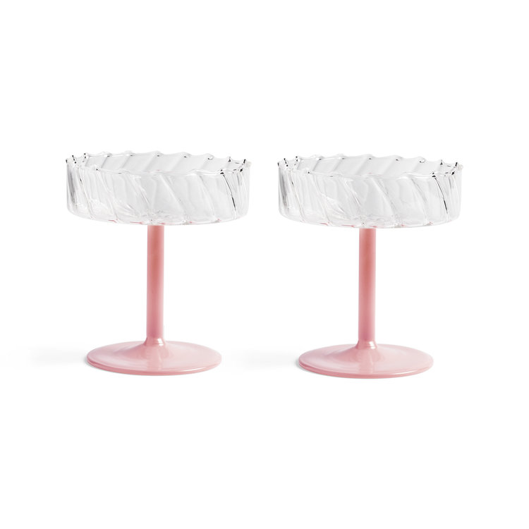 &k amsterdam &k set of 2 glasses Twirl pink