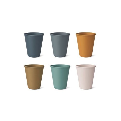 Liewood Carter cup 6-pack whale blue Liewood Carter cup 6-pack whale blue