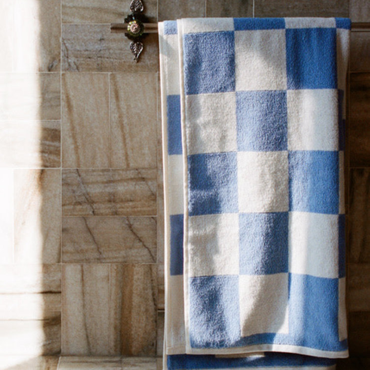 HAY HAY Check bath towel sky blue