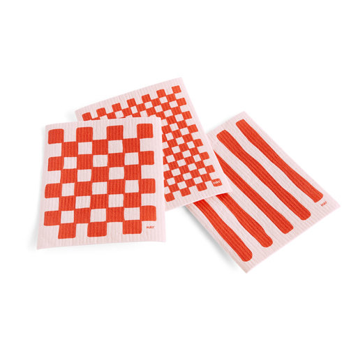 HAY Set 3 spons vaatdoek roze HAY Set 3 spons vaatdoek roze