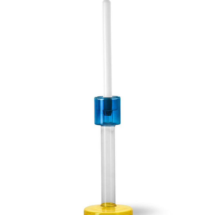 Buro Berger Buro Berger candleholder Bole L blue-yellow