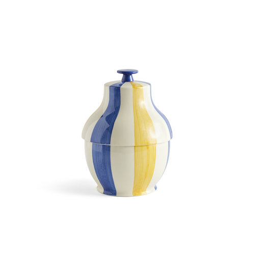 HAY Sobremesa Stripe Cookie Jar blue yellow