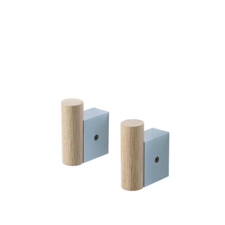 Muuto Muuto set 2 kapstokhaken Attach eik-blauw