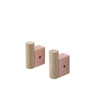 Muuto Set 2 kapstokhaken Attach eik-roze