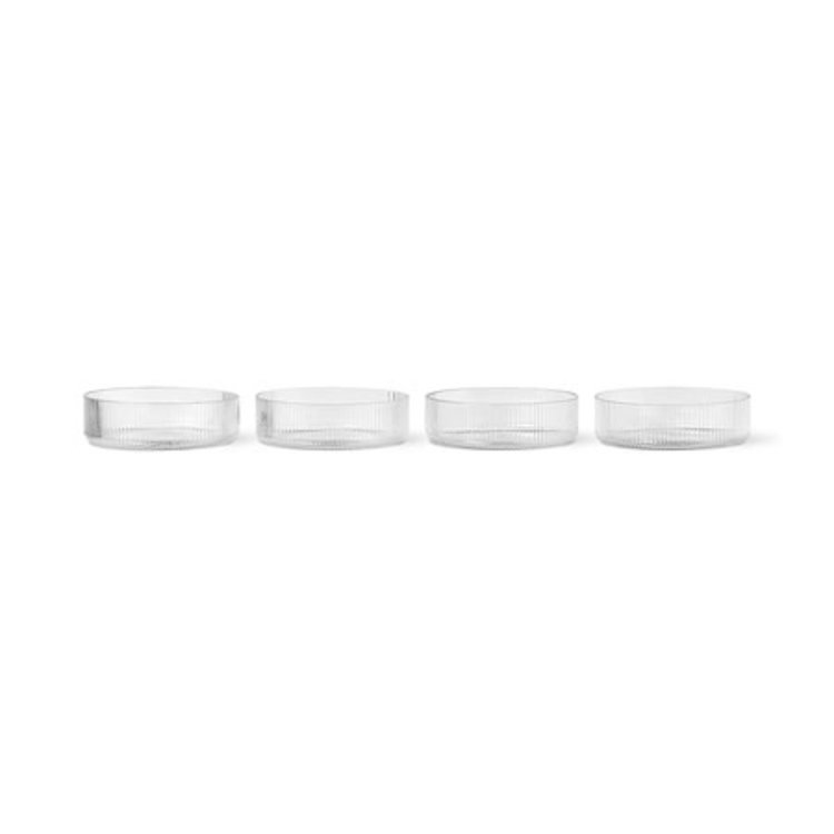 ferm LIVING Set 4 Ripple bowl helder