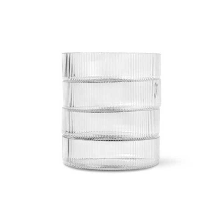 ferm LIVING Set 4 Ripple bowl clear