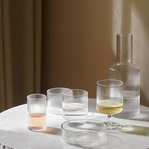 ferm LIVING Set 4 Ripple bowl helder