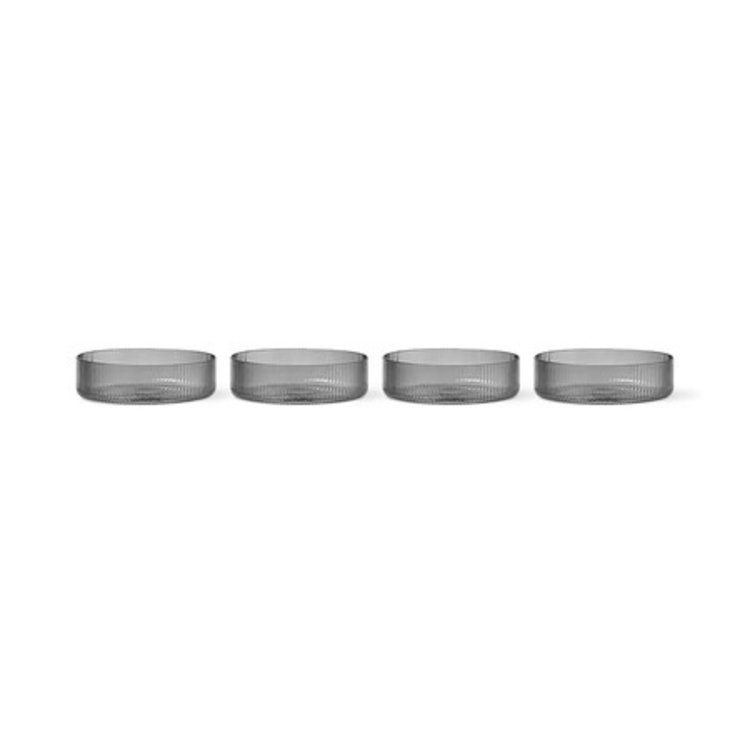 ferm LIVING Set 4 Ripple bowl grijs