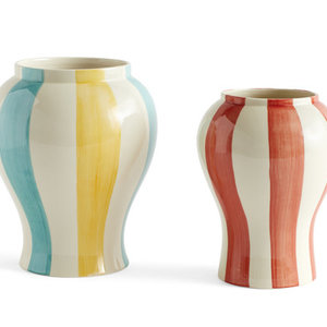 HAY HAY vase Sobremesa Stripe L green-yellow