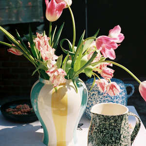 HAY HAY vase Sobremesa Stripe L green-yellow