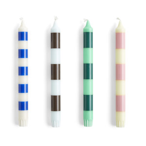 HAY HAY set of  4 candles Stripe Crisp