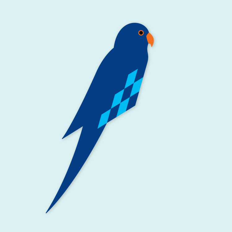 Flettede Fugle Vogelhanger papier Parkiet blauw