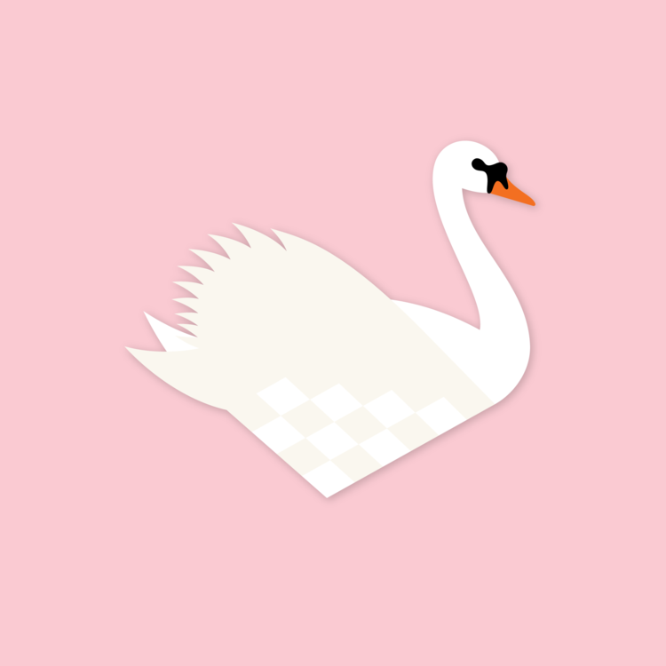 Flettede Fugle Paper bird ornament Swan