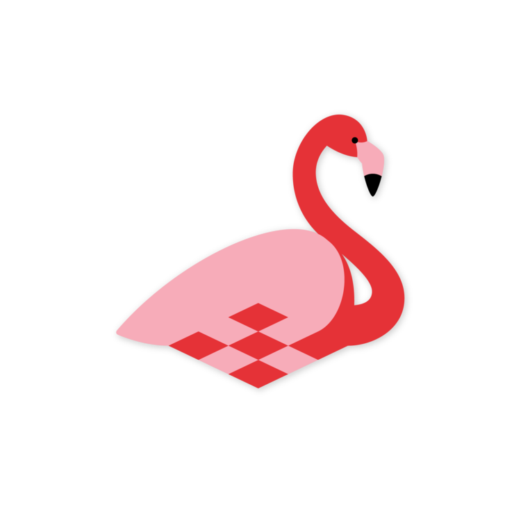 Flettede Fugle Vogelhanger papier Flamingo