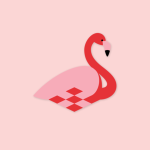 Flettede Fugle Paper bird ornament Flamingo