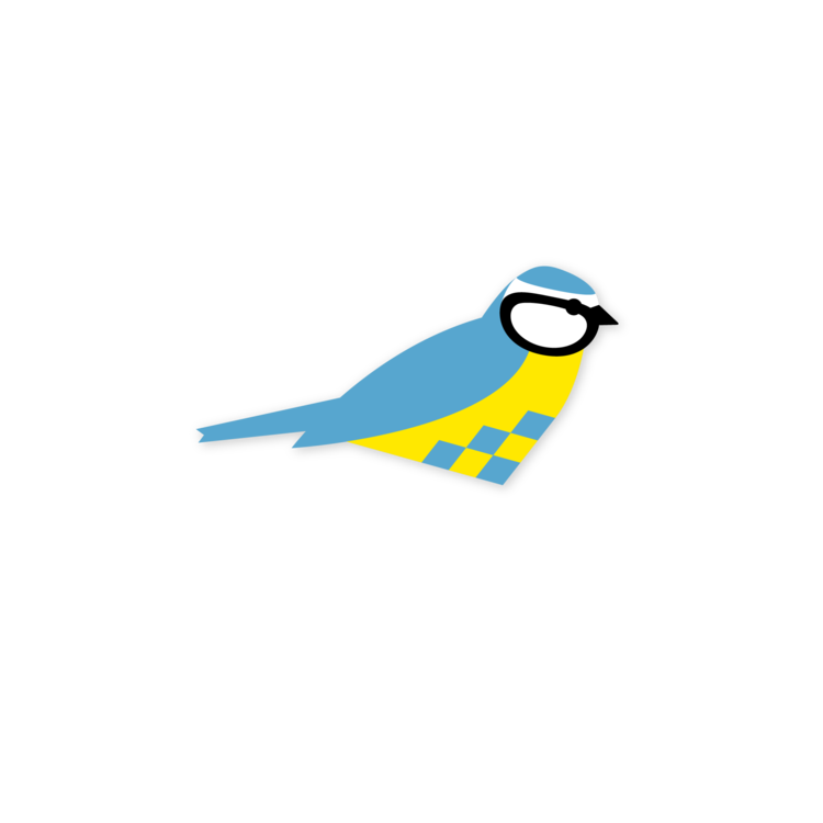 Flettede Fugle Paper bird ornament Blue Tit